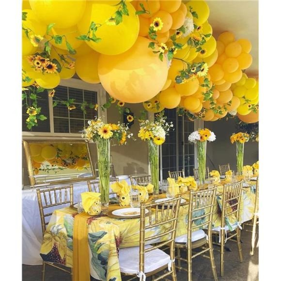 4Pcs 31.2FT Artificial Sunflower Vines Decor Faux Sunflowers Garland Faux Flower - Picture 3 of 7